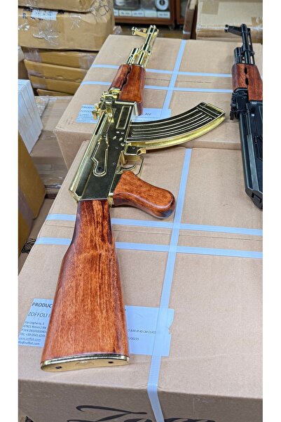 denix Kalaşnikof AK47 Replika – 87 cm Gold Renk | Ahşap & Metal Görünümlü Mak...