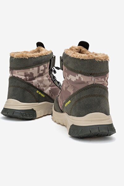 CCWAY AYAKKABI Children's Boots with Hook and Elastic Khaki Beige