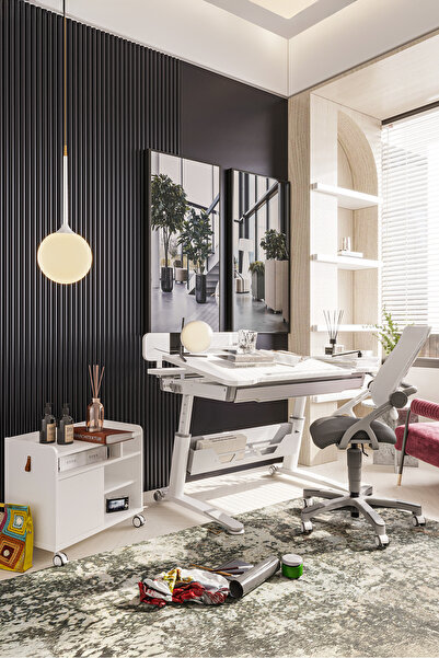 Creo Mobili Sirius Delüx Plus Lise Öğrenci Çalışma Masası + Ofis Sandalyesi +...