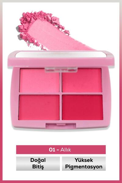 IMAN OF NOBLE Lucky Model Doğal Bitişli 4’lü Allık Paleti No:1