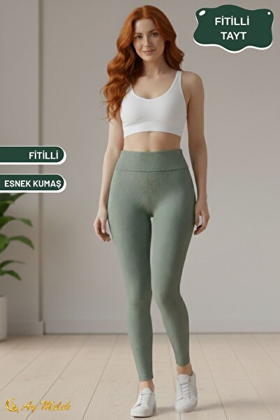 AYMELEK Women's Leggings High Waist Tummy Control No Show Seasonal Ribbed Leggings