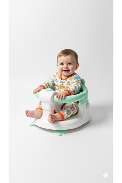 VaVbaby Önden Açılır Bebek Banyo & Bebek Mama Oturağı Mint Yeşili