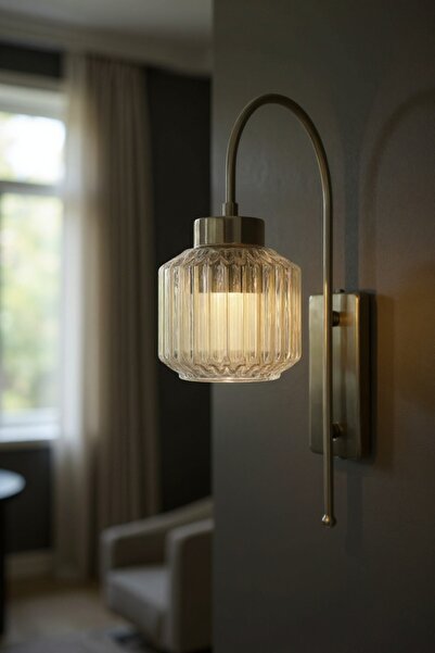 Bamyum Jerno Honey Color Glass Sconce Wall Lamp Modern Hotel Cafe Vintage Living Room Bedroom Staircase Retro