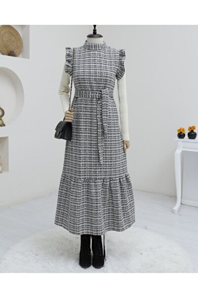 Modamorfo Ζώνη Tweed Gilet με βολάν στα μανίκια