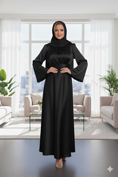 Sura Fashion Rochie de seara din satin cu maneca spaniola