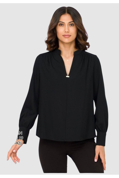 AYHAN Chiffon Blouse with Stone Accessory Detail