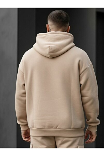 REBRAND Printed Unisex Sweatshirt Oversized Hoodie Hooded Thick 3 Yarn