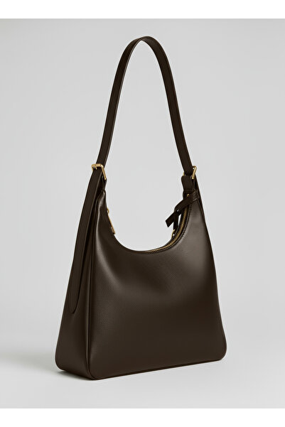 KISCHE Women's Shoulder Bag Brown Casual Lined Zippered Adjustable Women's Bag with Charm Lisa