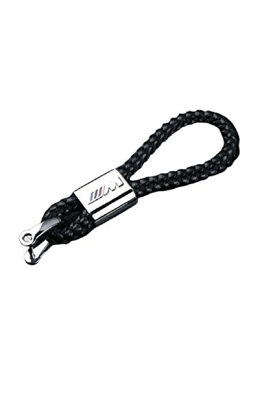 BMW Metal keychain with braided leather and M logo