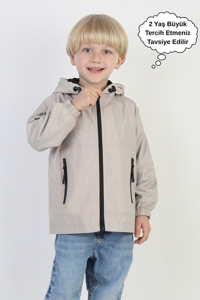 ASYAKİDS CLUB Boy's Hooded Pocket Lined Seasonal Raincoat