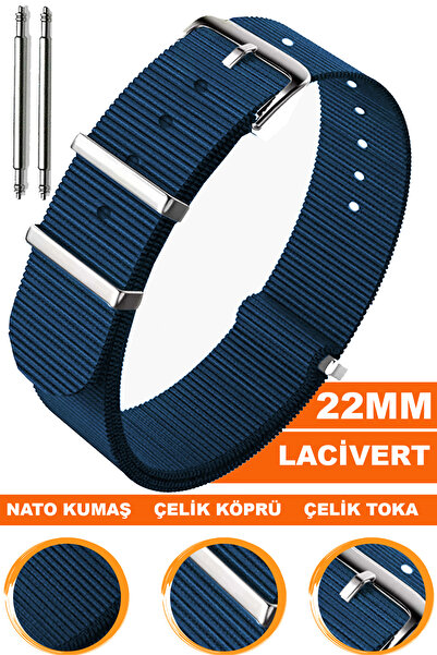 COBRA 22mm Fossil-Welder-Casio-Seiko-Omega-Armani Saat Uyumlu Nato Tekstil Ku...