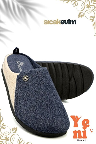 sermoda Γυναικείες παντόφλες εσωτερικού χώρου – Παντόφλες εσωτερικού χώρου με ελαφριά σόλα που κρατά ζεστό τον κορμό Ναυτικό μπεζ