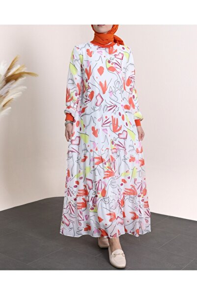 Modamorfo Vzorovaná vrstvená sukně a žebrované šifonové šaty