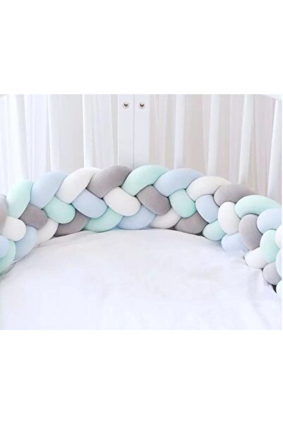 GULDESIGN 4 قطع حماية محبوكة 360 سم أبيض-رمادي-أخضر مائي-أزرق فاتح