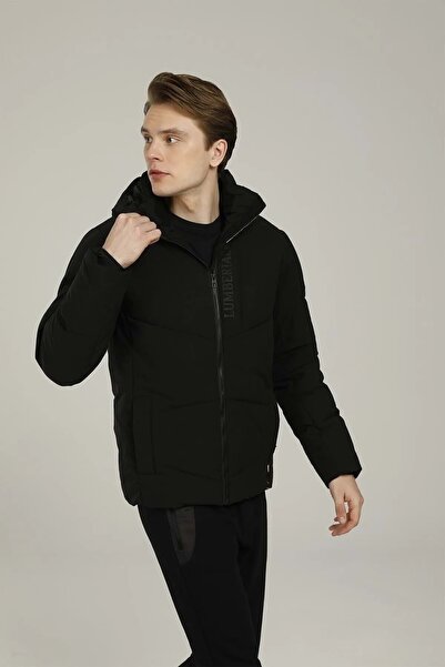 lumberjack Ανδρικό μαύρο παλτό Luis Coat 3pr