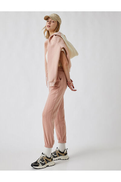 Koton Gestrickte, gemusterte Jogginghose mit Taillenbund