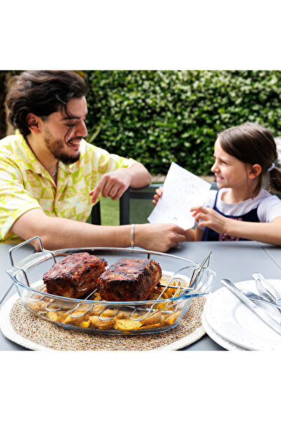 Pyrex 412U000/7043 Oval Oven Dish with Grill 4 L