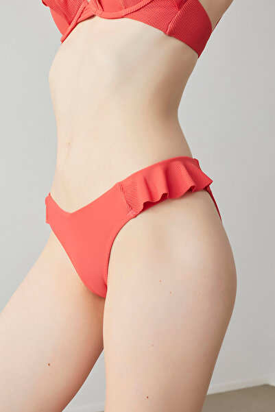 Penti Light Red Pia Frill V Bikini Bottom