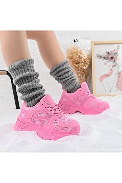 Tmall Pantofi sport pentru femei, cu inserții de plasă, D1387, fuchsia