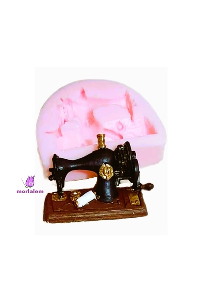 morlalem m Pano Süsü Terzi Dikiş Makinası Magnet Silikon Kalıp K-772, Kokulu Taş Sabun Alçı Mum Kalıbı