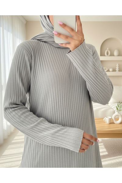 Modamorfo Crew Neck Camisole Set -Light Gray