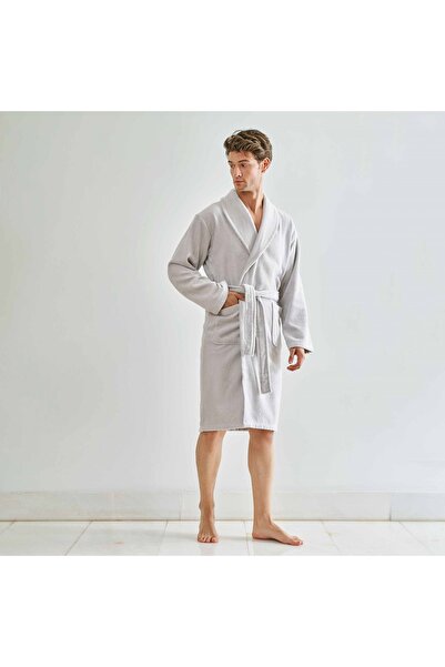 Linens Soft Cotton Bathrobe Gray XL