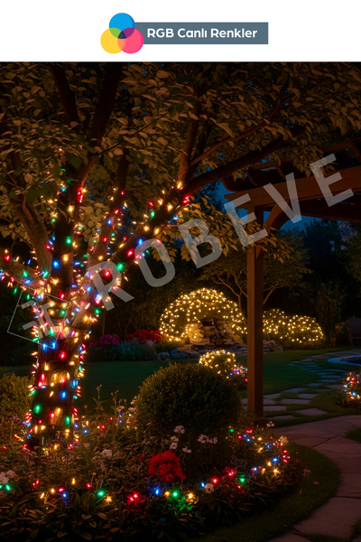 ROBEVE 10 Metre 100 Ledli Rgb Renk Fişli Led Işık Dekor Yılbaşı Ağacı Işığı Organizasyon Led Işık Rgb