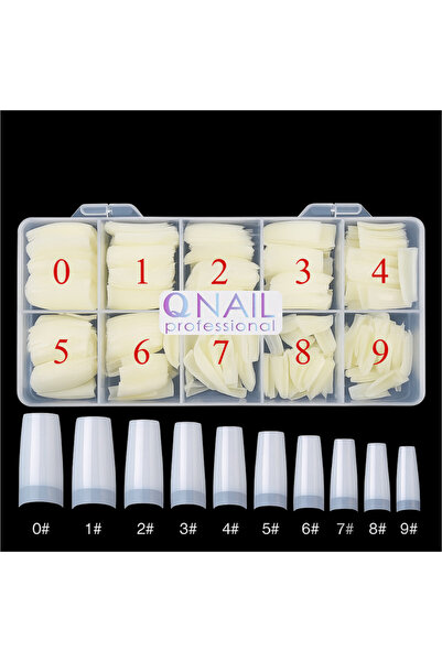 QNAİL PROFESSİONAL Protez Tırnak 500'lü Kemik Yarım Ay Tips