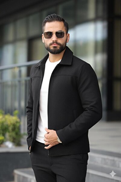 BYzıt Erkek Oversize Kısa Kaşe Kaban Ceket