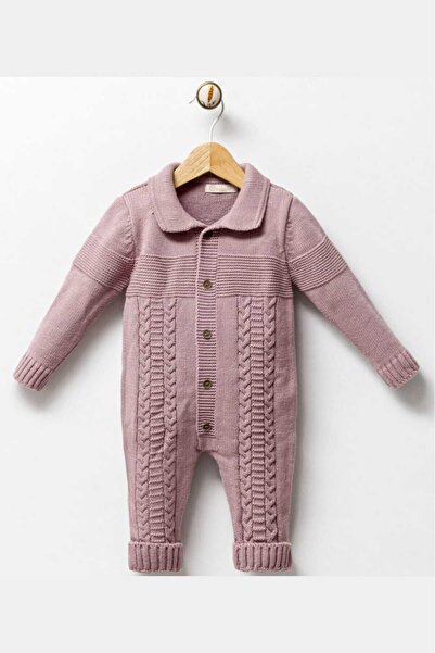 Mamman's Knitted Winter Baby Romper, Baby Collar, Thick Knitted Unisex Buttoned Romper for Girls and Boys