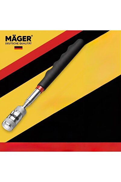 Mager LED Işıklı Teleskopik Uzayabilen Manyetik Çelik Mıknatıslı Metal Toplama Çubuğu (19–82 cm)