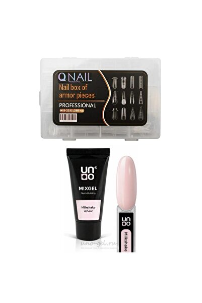 QNAİL PROFESSİONAL Uno Poly Jel LED UV MilkShake Protez Tırnak Tips Üst Form ...