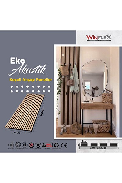 WİNFLEX EKO KEÇELİ AKUSTİK AHŞAP PANEL -(50X240CM)