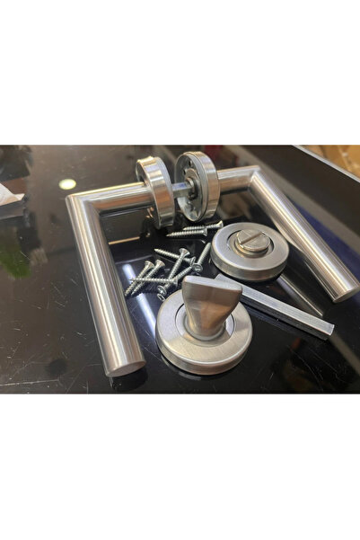 bues Wc Kapı Kolu - Mat Paslanmaz 304 Kalite Rozetli WC Kapı Kolu