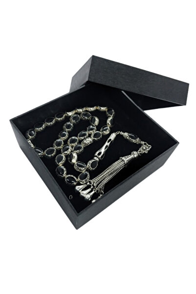 oftenadmire سبحة معدنية مطلية بالفضة ومزينة بالمينا، نموذج قطرة رباعية مع شرا...