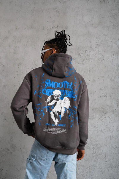 Generic Brand Men's 3 Thread Cotton Hooded Printed Oversize Sweatshirt Hoodie...