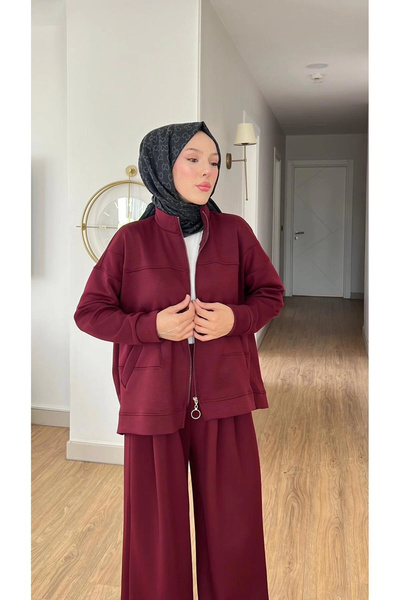 Mihran Butik Emily Modal Fabric Zippered Dress with Double Bottom Top Set