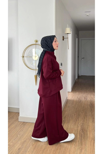 Mihran Butik Emily Modal Fabric Zippered Dress with Double Bottom Top Set