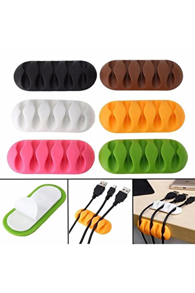 RED KİTCHEN 1 adet 5 Kanallı Kablo Tutucu Masaüstü Veri Kablosu Depolama ve Düzenleme GRİ