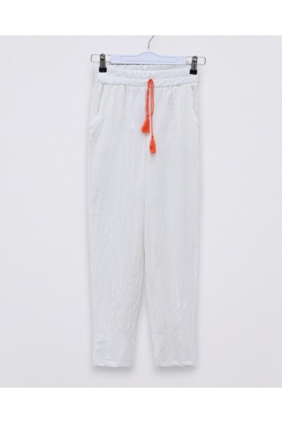 Modamorfo Штани з підвернутими штанинами, шнурівкою та деталями - білі