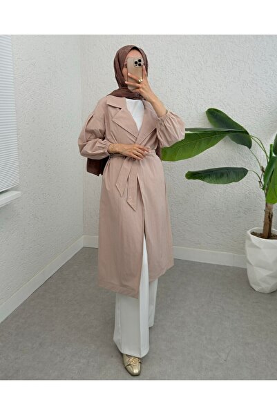 Modamorfo Καμπαρντίνα με ελαστικό λουράκι στο χέρι και επένδυση - Πέτρα