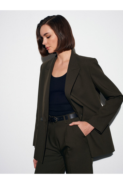 Dilvin 60767 Blazer Jacket-Khaki