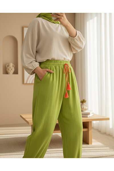 Modamorfo Pantalone sa vezicama, prošivenim manžetama i detaljima od čipke - ...