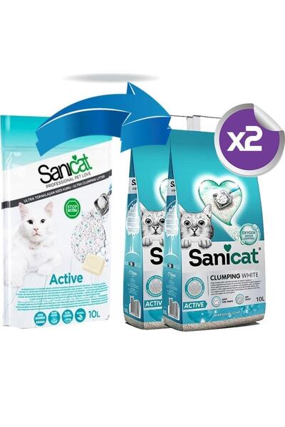 Sanicat Aktif Marsilya Sabunlu Doğal Kedi Kumu 2x10lt