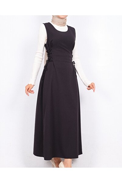 Modamorfo Side-Tied Double Fabric Gilet - Black