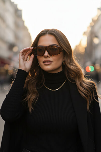 Kapin Dian Oval Kemik Güneş Gözlüğü - Leopar