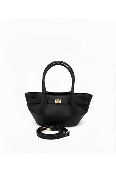 Arvelia Kadın Süet Görünümlü Tokalı Mini Şık El Çanta