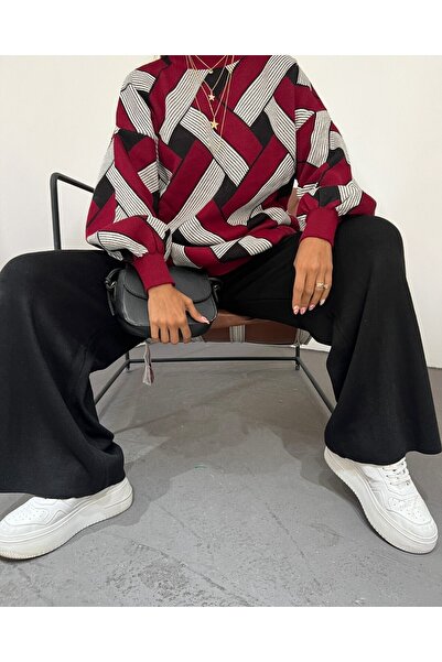 Modamorfo Volné úpletové kalhoty - černé