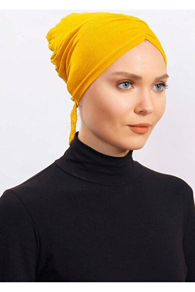 Ecardin غطاء رأس مطوي ومريح بلون الخردل - St 256