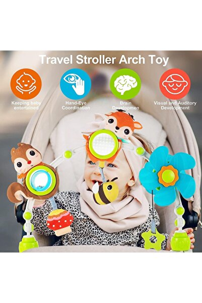 fulina Baby Play Arch Crib Toys,Baby Bed Toys Activity Arch Toy,Baby Crib Mobile for Pack and Play